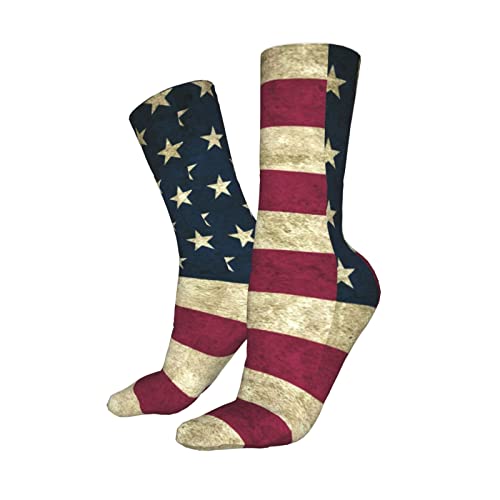 yazs Calcetines de moda Novedad Casual Crew Calcetines - Clásico USA American Flag