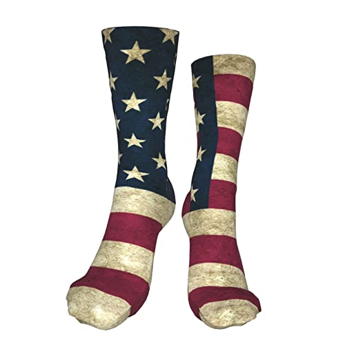 yazs Calcetines de moda Novedad Casual Crew Calcetines - Clásico USA American Flag