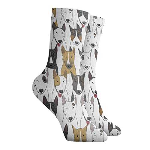 yazs Novedad Casual Crew Calcetines - Funny Dogs Bull Terrier American