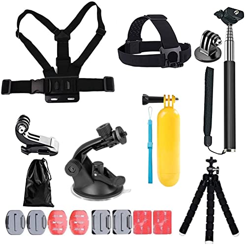 YEHOLDING 13 en 1 Accesorios para Gopro, Kit Accesorios para Action CAM Compatible con GoPro Hero 10 9 8 MAX 7 6 5 4 Black SJ4000 y Otras cámaras Deportivas