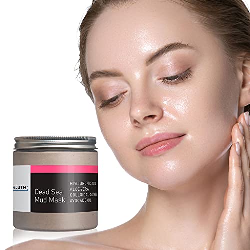 YEOUTH Mascarilla de barro del Mar Muerto con ácido hialurónico, aloe y aguacate, rejuvenece 8 oz