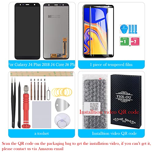 YHX-OU Pantalla táctil LCD de 6 pulgadas para Samsung Galaxy J4 Plus 2018 J415 SM-J415FN/DS J4 Core J410 Galaxy J6 Plus 2018 J610 con herramientas