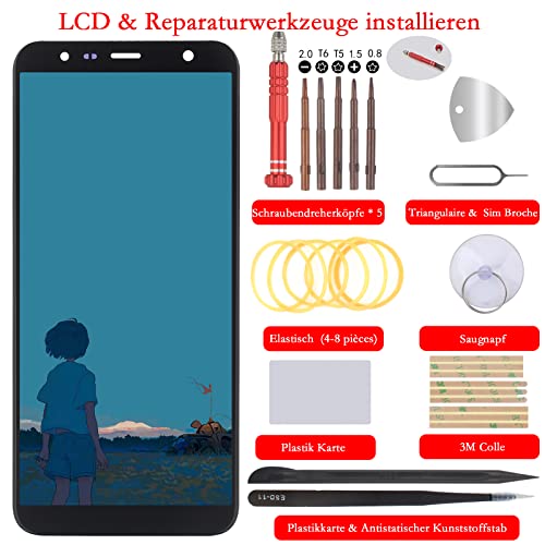 YHX-OU Pantalla táctil LCD de 6 pulgadas para Samsung Galaxy J4 Plus 2018 J415 SM-J415FN/DS J4 Core J410 Galaxy J6 Plus 2018 J610 con herramientas