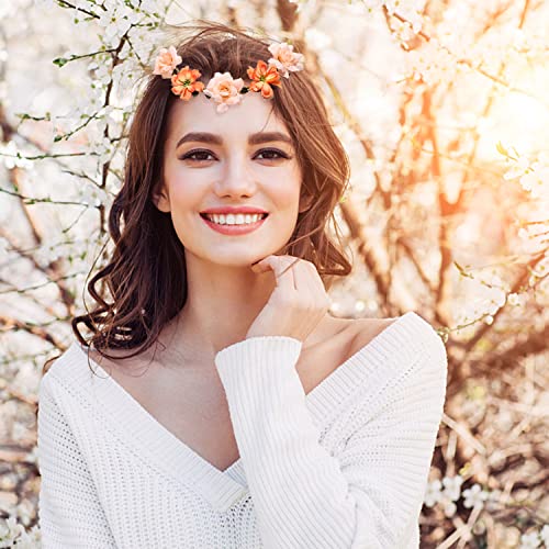 YHZMY 3 Piezas Diadema de boda floral, Corona De Flores,Corona Flores Novia, Flor Hecha a Mano Diadema, Guirnalda Floral Diademas, Mujer o Niñas, para Boda Playa Fiesta de Cumpleaños Guirnalda Floral