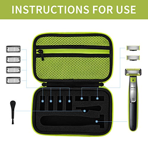 Yinke Estuche Funda para Philips One Blade QP2530/30, QP2520/30, QP2630/30, QP2520/65, EVA Caja Cubrir Rígida con Bolsa Deesponja Almacenamiento para One Blade Caso Bolso