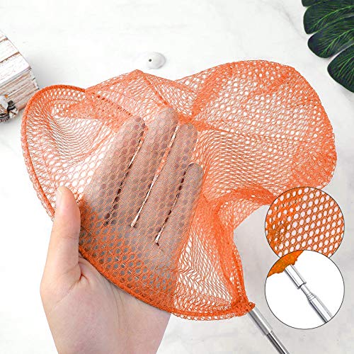 Yisscen Redes de Mariposa Telescópicas Red de Pesca Ninos con Cubos Plegables y Varilla Telescópica, para Atrapar Insectos, Pescar, Actividades de Jardín al Aire Libre(arancia)