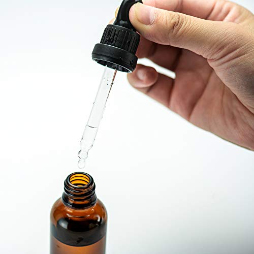 Yizhao Ambar Frasco Cuentagotas Cristal 30ml, Botellas Cuentagotas con [Pipeta Cuentagotas Cristal], para Aceite Esencial, Masaje,Fragancia, Aromaterapia, Laboratorio - 12Pcs