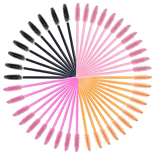 YngFfb Cepillos De Pestañas Desechables, 200 PCS Rimel Cepillos, Kits De Herramientas De Pincel De Maquillaje Cosmético Con Aplicador De Cejas y Pestañas Multicolores
