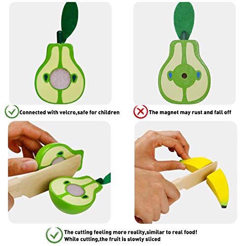 yoptote Frutas de Madera Cortar Frutas Surtido Verduras Juguetes Montessori Comida Madera Cocinas de Juguete para Niños Regalo Niña 2 3 4 5 Años