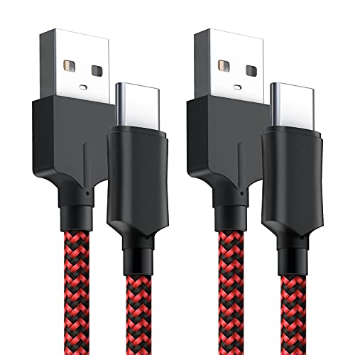 Yosou Cable USB Tipo C,2Pack[1M+2M] Cargador Tipo C Nylon Carga Rápida Cable USB C para Samsung Galaxy S10 S9 S8 A20 A20e A21s A40 A70 A71 A51 S21 S20,Huawei P30 P20 lite,Sony,Redmi note 9,Mi 10
