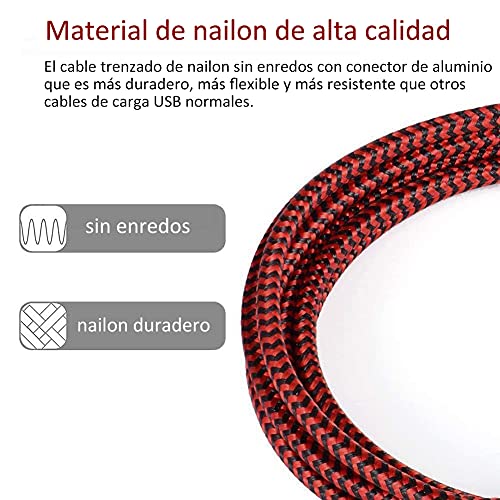Yosou Cable USB Tipo C,2Pack[1M+2M] Cargador Tipo C Nylon Carga Rápida Cable USB C para Samsung Galaxy S10 S9 S8 A20 A20e A21s A40 A70 A71 A51 S21 S20,Huawei P30 P20 lite,Sony,Redmi note 9,Mi 10