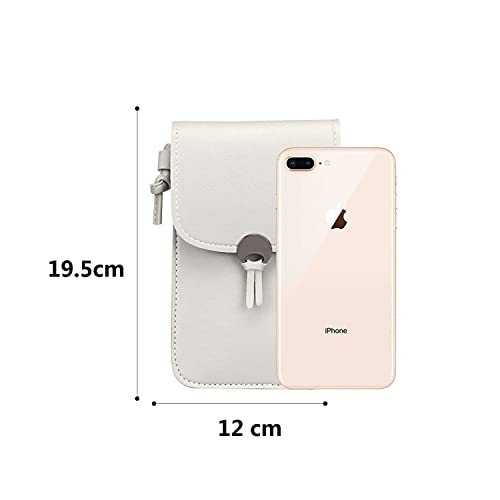 Youkii Mini bandolera para mujer, bolsillo para teléfono móvil con bolsa de viaje de piel sintética, transparente para pantalla táctil