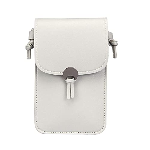 Youkii Mini bandolera para mujer, bolsillo para teléfono móvil con bolsa de viaje de piel sintética, transparente para pantalla táctil