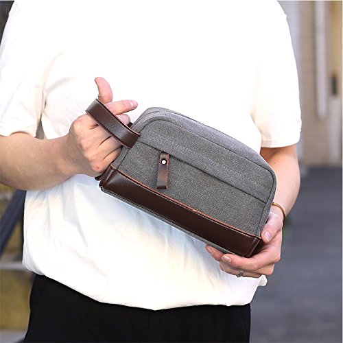 Young & Ming - Neceser de viaje Bolsas de aseo impermeable portátil Bolsa de mano compacta para hombre y mujer Organizador con asa