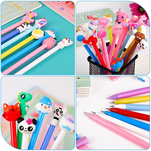 Yuechen 30x Bolígrafos Lindos de Tinta de Gel de Dibujos Animados, Pluma gel Animales,niños Infantiles Fiesta Regalo cumpleaños Navidad Bautizo comunión premios Escolares