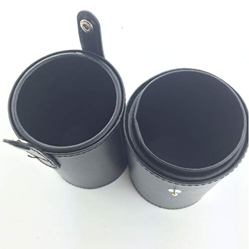 Yueser 2 Pcs Pincel de Maquillaje Titular de Cuero PU Portátil Organizador de Cosméticos para Escritorio Oficina Aula Maquillaje Soporte (Negro,Púrpura)