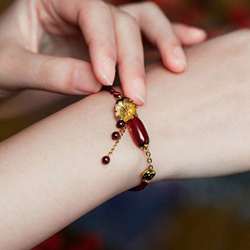 YUESFZ Brazalete Tobilleras Pulseras Dia De La Madre Pulseras El Corte Ingles Colgante Chino Ciruela Niña Viento Nacional Ajustable Cuerda Roja Auspiciosos De Año Nuevo
