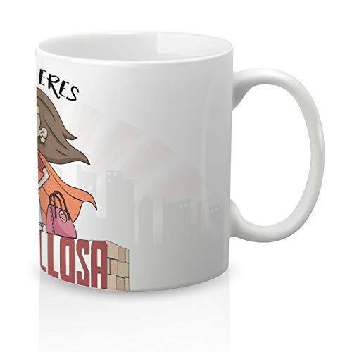 Yujuuu! | Taza cerámica Original Madre. Resistente 100% al microondas y lavavajillas. Taza con Mensaje Mamá Eres Maravillosa.