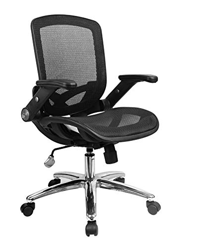 yulukia 200001 construcción plástico Dota todos Asiento y respaldo de deriva de sillas de oficina de malla con ajustable PU de reposabrazos y soporte de acero cromado.