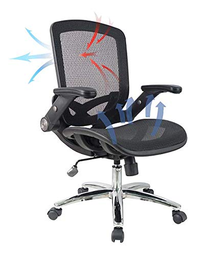 yulukia 200001 construcción plástico Dota todos Asiento y respaldo de deriva de sillas de oficina de malla con ajustable PU de reposabrazos y soporte de acero cromado.