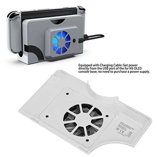 Yunseity Enfriador de Consola de Juegos, Ventilador de Enfriamiento de Consola de Juegos TNS-1136, Radiador de Consola de Iluminación Colorida con Cable de Carga, para Host OLED