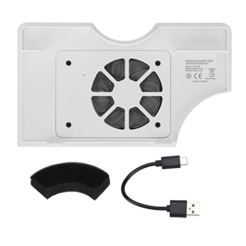 Yunseity Enfriador de Consola de Juegos, Ventilador de Enfriamiento de Consola de Juegos TNS-1136, Radiador de Consola de Iluminación Colorida con Cable de Carga, para Host OLED