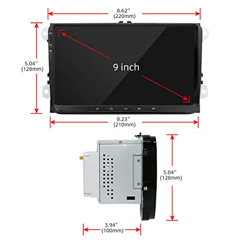 YUNTX Android 10 Double DIN Car Stereo Fit for VW Golf/Skoda/Seat - 9 Inch Car Navigation Head Unit with Free Rear Camera&Canbus| Support GPS |Dab+ |SWC|Bluetooth| Mirrorlink| USB| WiFi| Touch Screen