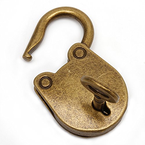 Yushu Mini candados de estilo antiguo vintage con llave (lote de 3) candado pequeño de bronce antiguo con llave de hardware para ventana de herramientas de decoración de ventanas