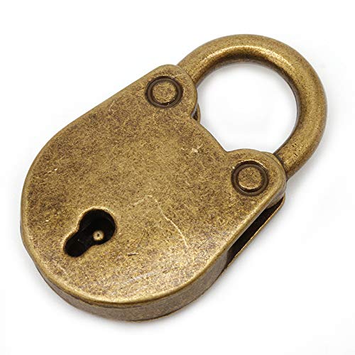 Yushu Mini candados de estilo antiguo vintage con llave (lote de 3) candado pequeño de bronce antiguo con llave de hardware para ventana de herramientas de decoración de ventanas