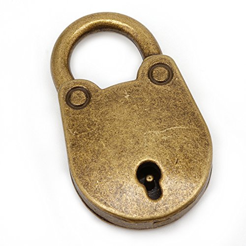 Yushu Mini candados de estilo antiguo vintage con llave (lote de 3) candado pequeño de bronce antiguo con llave de hardware para ventana de herramientas de decoración de ventanas