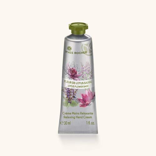 Yves Rocher LES PLAISIRS NATURE - Crema de manos con flor de loto y salvia hidratante para el cuidado de las manos, 1 tubo de 30 ml