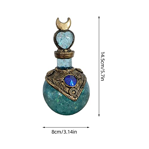 YYID Frascos de Perfume de Lujo, Frascos de Perfume Vintage, Frascos de Bruja para Aceite Esencial, Frasco vacío Recargable con decoración de Diamantes de imitación, Frasco Antiguo de restauración