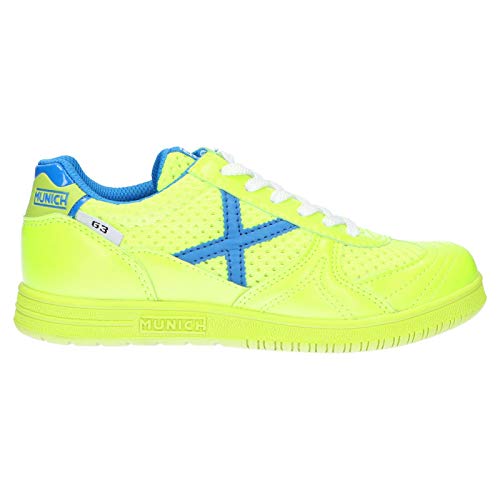 Zapatilla Munich Niño G-3 Kid Lima/Azul CORDÓN Nº38