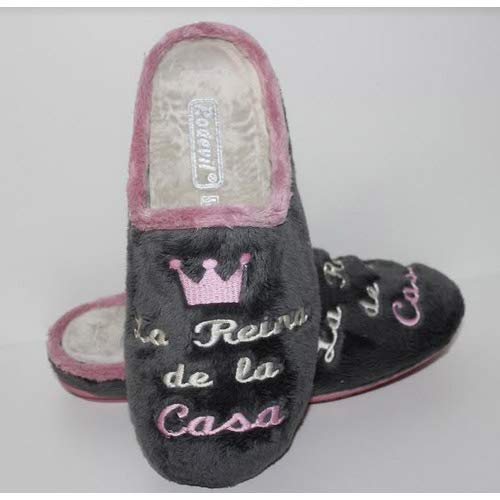 Zapatillas casa Mujer Originales cómodas y Suaves Hechas en España - Reina de la casa (Numeric_40)