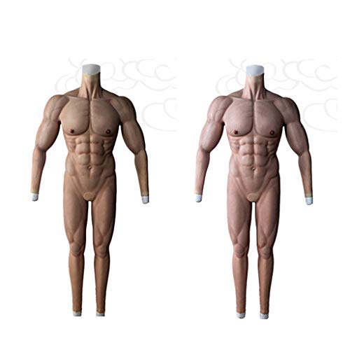 ZAYZ Body de Silicona con Músculos Traje de Simulación de Músculo Masculino Realista Traje de Maquillaje de Cosplay Alto Rebote Elástico Adecuado para Cualquier Forma de Cuerpo (Color : Nude)