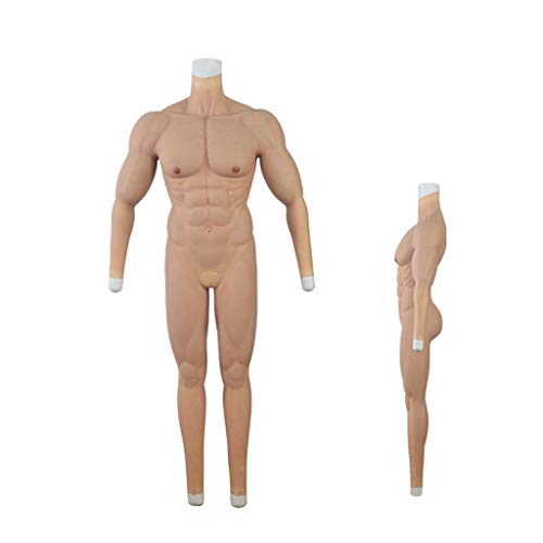 ZAYZ Body de Silicona con Músculos Traje de Simulación de Músculo Masculino Realista Traje de Maquillaje de Cosplay Alto Rebote Elástico Adecuado para Cualquier Forma de Cuerpo (Color : Nude)