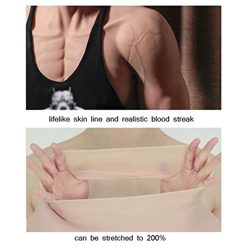 ZAYZ Body de Silicona con Músculos Traje de Simulación de Músculo Masculino Realista Traje de Maquillaje de Cosplay Alto Rebote Elástico Adecuado para Cualquier Forma de Cuerpo (Color : Nude)