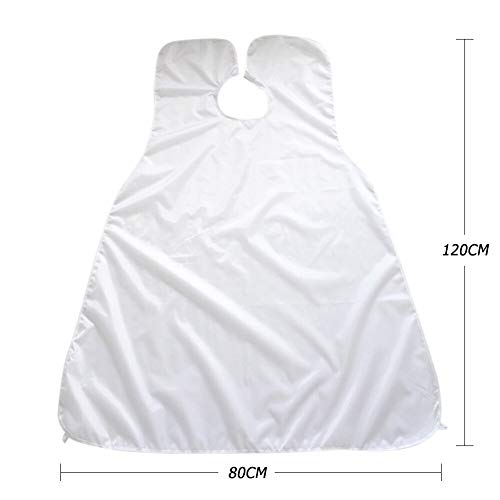 Zeako - Babero de afeitado para barba, capa blanca de afeitado impermeable con ventosas para hombres afeitado y atrapador de pelo