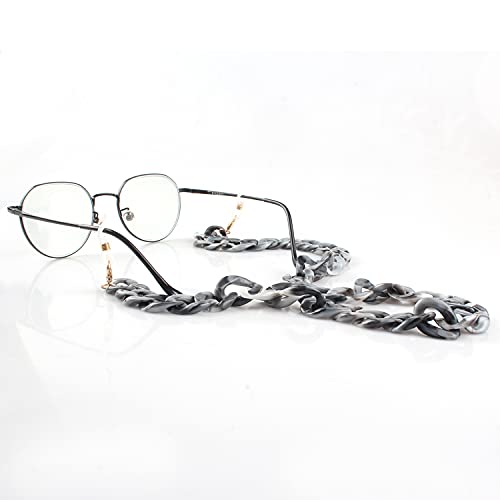 Zeayebsr Cordones para gafas de perlas de colores, Colgante de Doble Uso para Llevar la Mascarilla o las Gafas Cordón Cuelga Mascarillas Collar para Mascarilla o Gafas con Doble Enganche（Gris）