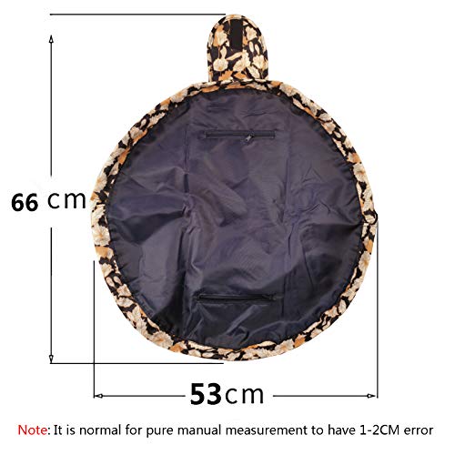 ZhengYue Bolso Cosmético del Maquillaje, Bolsa de Viaje Organizadora Magic de Gran Capacidad para Señoras Perezosas (C-BrownFlower)