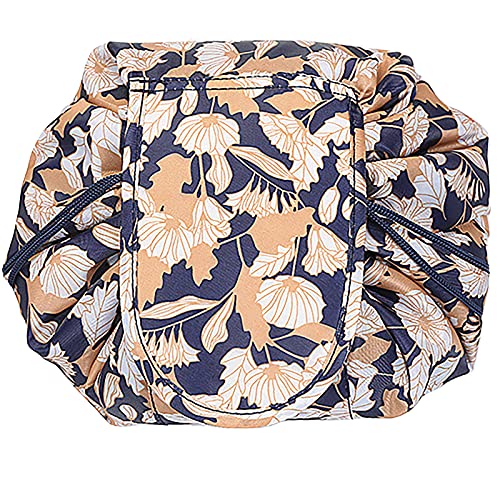 ZhengYue Bolso Cosmético del Maquillaje, Bolsa de Viaje Organizadora Magic de Gran Capacidad para Señoras Perezosas (C-BrownFlower)