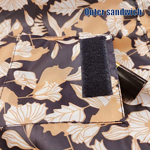 ZhengYue Bolso Cosmético del Maquillaje, Bolsa de Viaje Organizadora Magic de Gran Capacidad para Señoras Perezosas (C-BrownFlower)