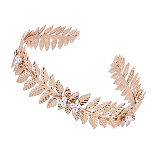 Zholuzl Suave Hojas de la Cabeza de la Cabeza Premium Cabeza Liviana Capucha Pearl Hour Piedra Cierre de Pelo Cierre de Cabello Caballera de la Boda Compatible con Mujeres Mujeres Damas Cómodo