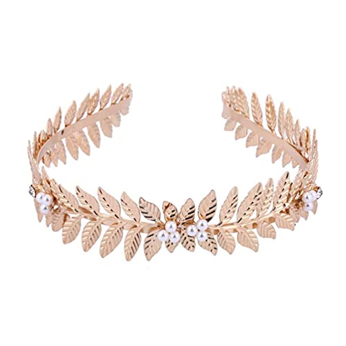 Zholuzl Suave Hojas de la Cabeza de la Cabeza Premium Cabeza Liviana Capucha Pearl Hour Piedra Cierre de Pelo Cierre de Cabello Caballera de la Boda Compatible con Mujeres Mujeres Damas Cómodo