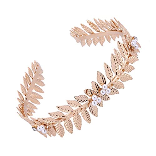 Zholuzl Suave Hojas de la Cabeza de la Cabeza Premium Cabeza Liviana Capucha Pearl Hour Piedra Cierre de Pelo Cierre de Cabello Caballera de la Boda Compatible con Mujeres Mujeres Damas Cómodo