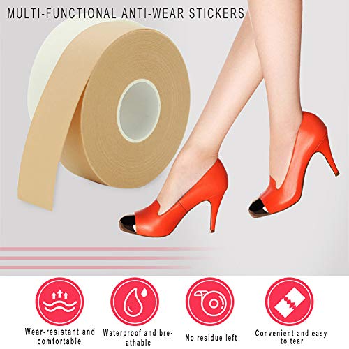 Zhongtou 2pc Moleskin Roll 2.5cm * 5m Espuma impermeable Moleskin para pies Prevención de ampollas Cinta multiusos de óxido de zinc para talón, dedo protección y 5pcs para el cuidado pies (color)