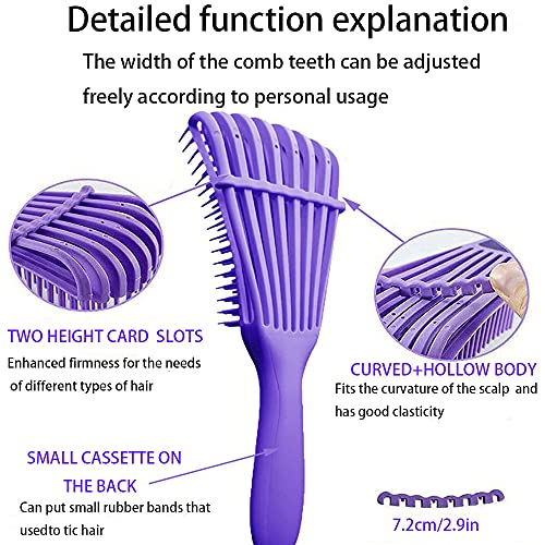 ZHOUHON 3 Piezas Cepillo Desenredante para Cabello, peine antitirones, Cepillo para Cabello Rizado, Desenredante para Cabello Afro, Masaje Cepillo Desenredante para Cabello Mojado, Rizado, Ondulado