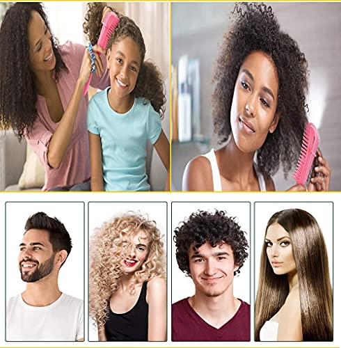 ZHOUHON 3 Piezas Cepillo Desenredante para Cabello, peine antitirones, Cepillo para Cabello Rizado, Desenredante para Cabello Afro, Masaje Cepillo Desenredante para Cabello Mojado, Rizado, Ondulado