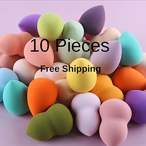 ZHXANDZYX Esponja de maquillaje Puff belleza Blender Esponja Venta al por mayor Imagic Cosmético para la Fundación Belleza Cosmética Maquillaje Esponja Puff 10pcs 10 piezas al azar