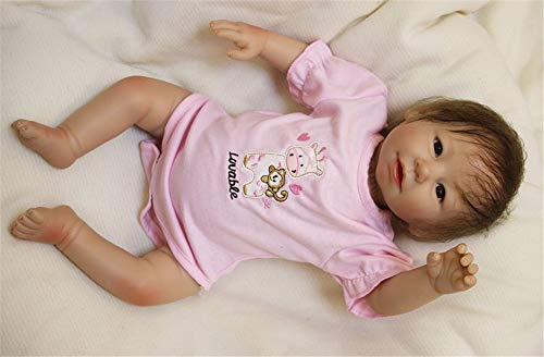 ZIYIUI Realista Muñeca bebé Reborn 55 cm Recién Nacido Suave Silicona Vinilo Realista Niña y Ropa Rosa Hecha a Mano